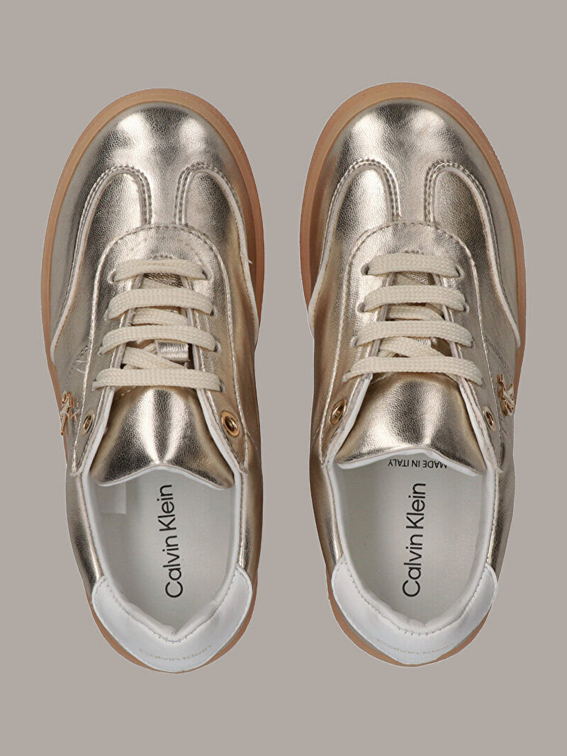 Calvin Klein Gri Renkli Kız Çocuk Low Cut Laceup Sneaker