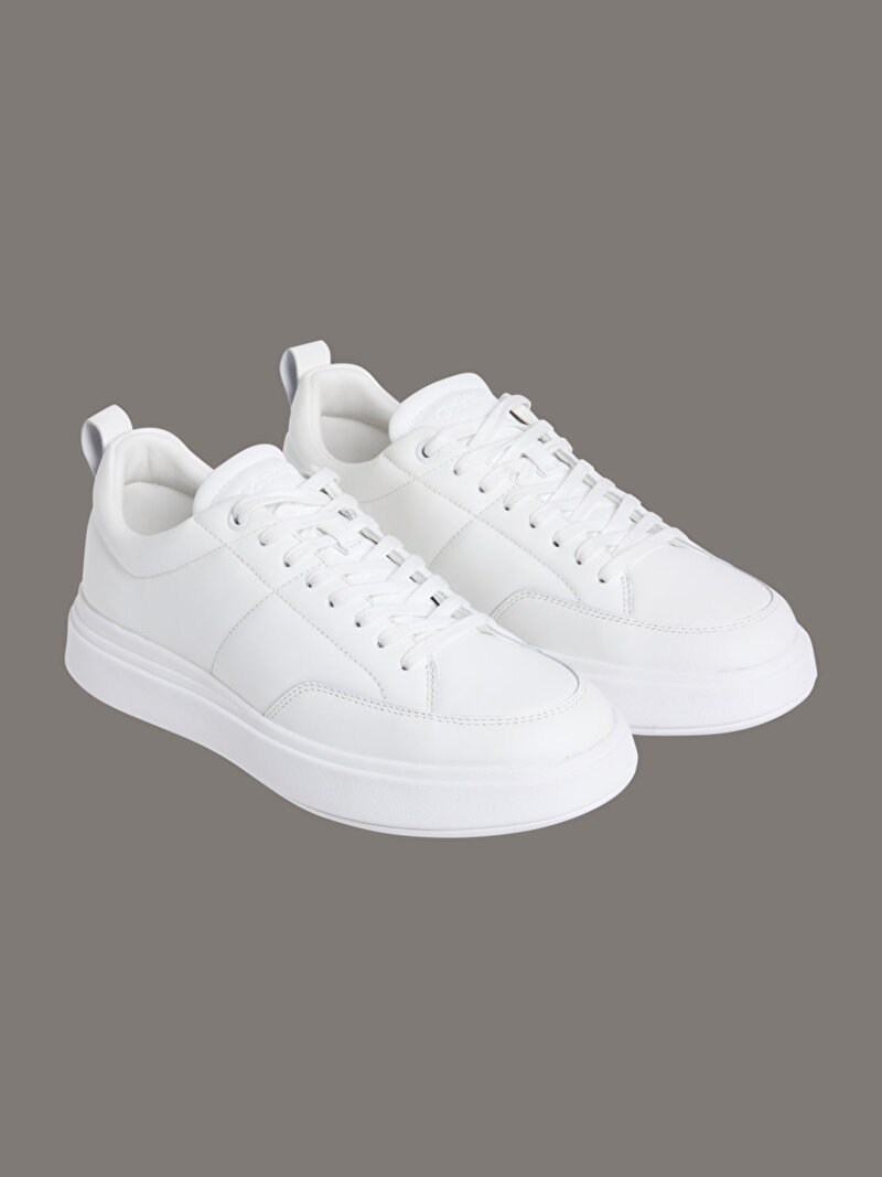 Calvin Klein Beyaz Renkli Erkek Low Top Lace Up Basket Sneaker