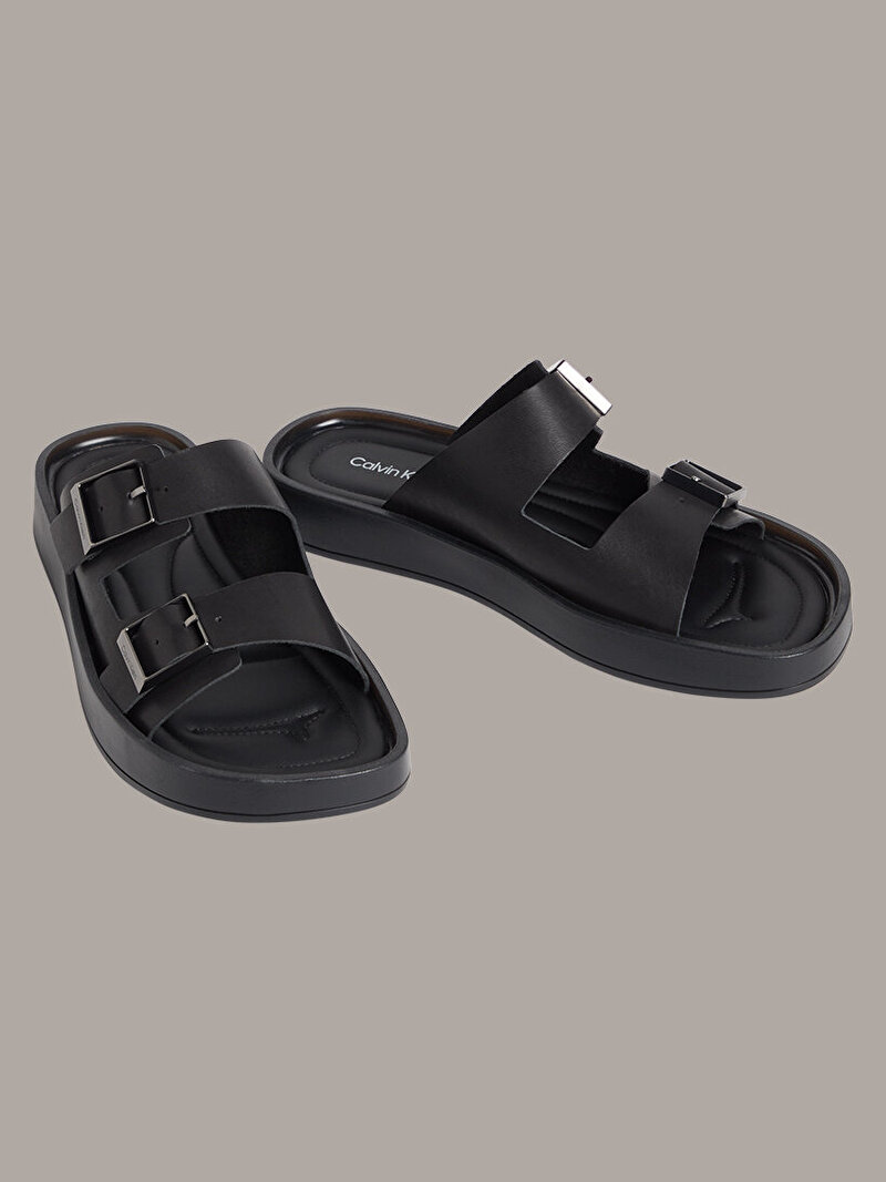 Calvin Klein Siyah Renkli Erkek Ergon Double Bar Terlik