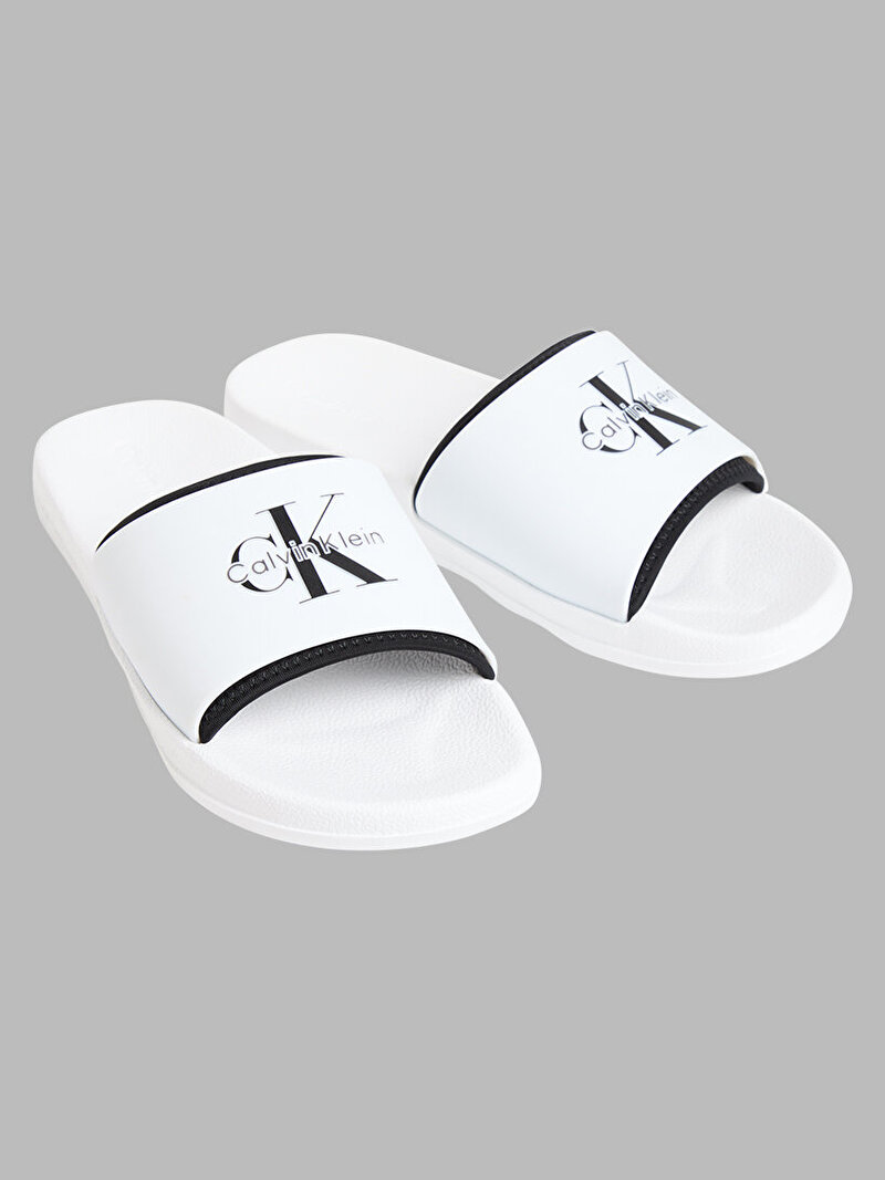 Calvin Klein Beyaz Renkli Erkek Essential Rubber Terlik