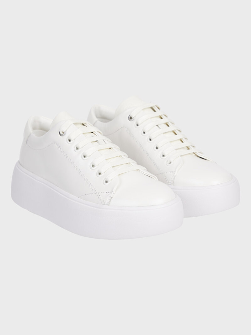 Calvin Klein Ekru Renkli Kadın Bubble Cupsole Lace Up Sneaker