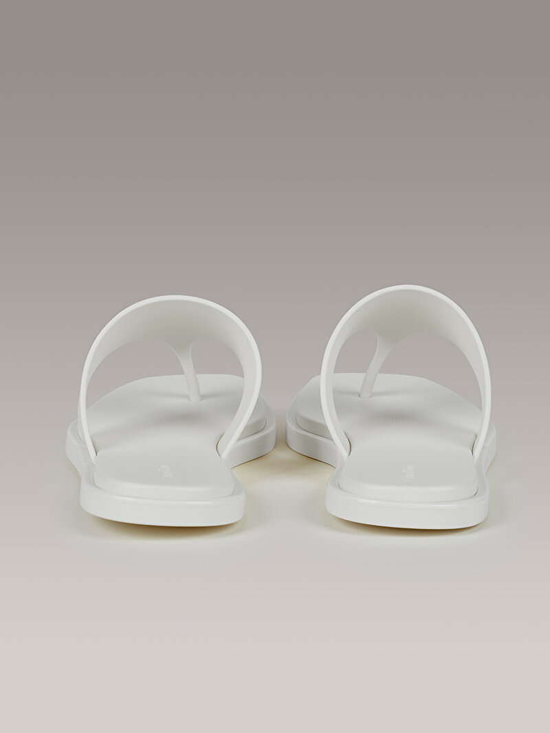 Calvin Klein Beyaz Renkli Kadın Toe Post Plaj Terliği