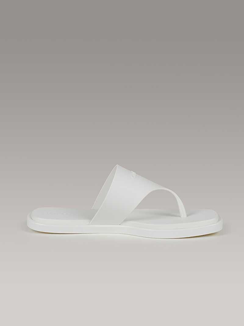 Calvin Klein Beyaz Renkli Kadın Toe Post Plaj Terliği