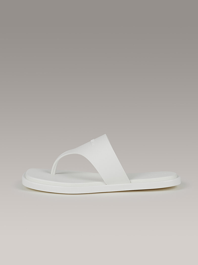 Calvin Klein Beyaz Renkli Kadın Toe Post Plaj Terliği