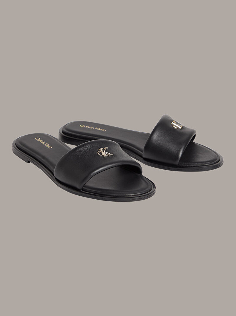 Calvin Klein Siyah Renkli Kadın Round Flat Sandalet