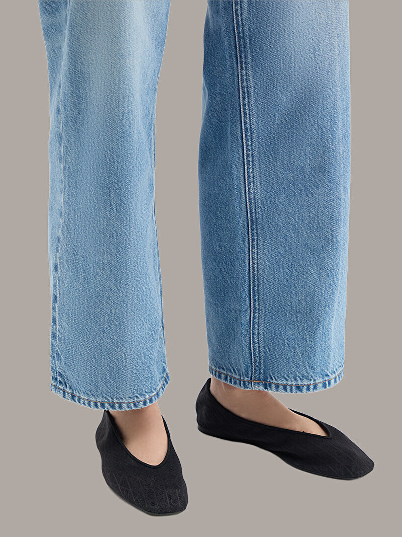 Calvin Klein Siyah Renkli Kadın Square Babet