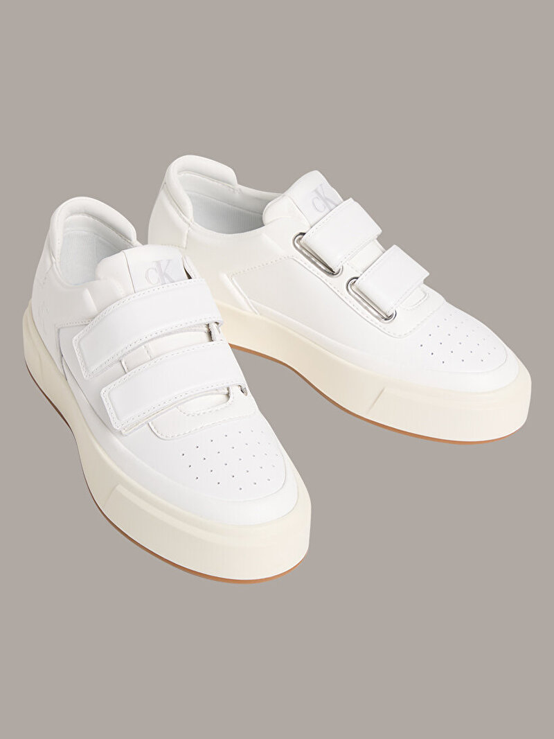 Calvin Klein Beyaz Renkli Kadın Basket Cups Velcro Sneaker