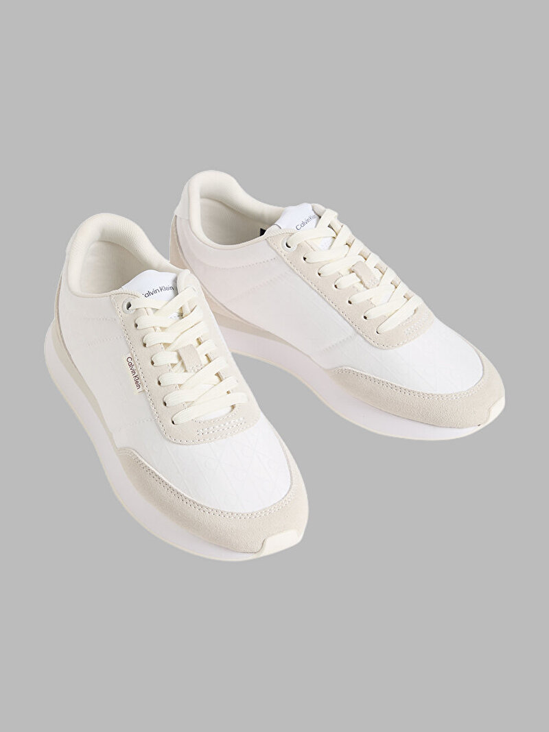 Calvin Klein Beyaz Renkli Kadın Retro Runner Lace Up Sneaker