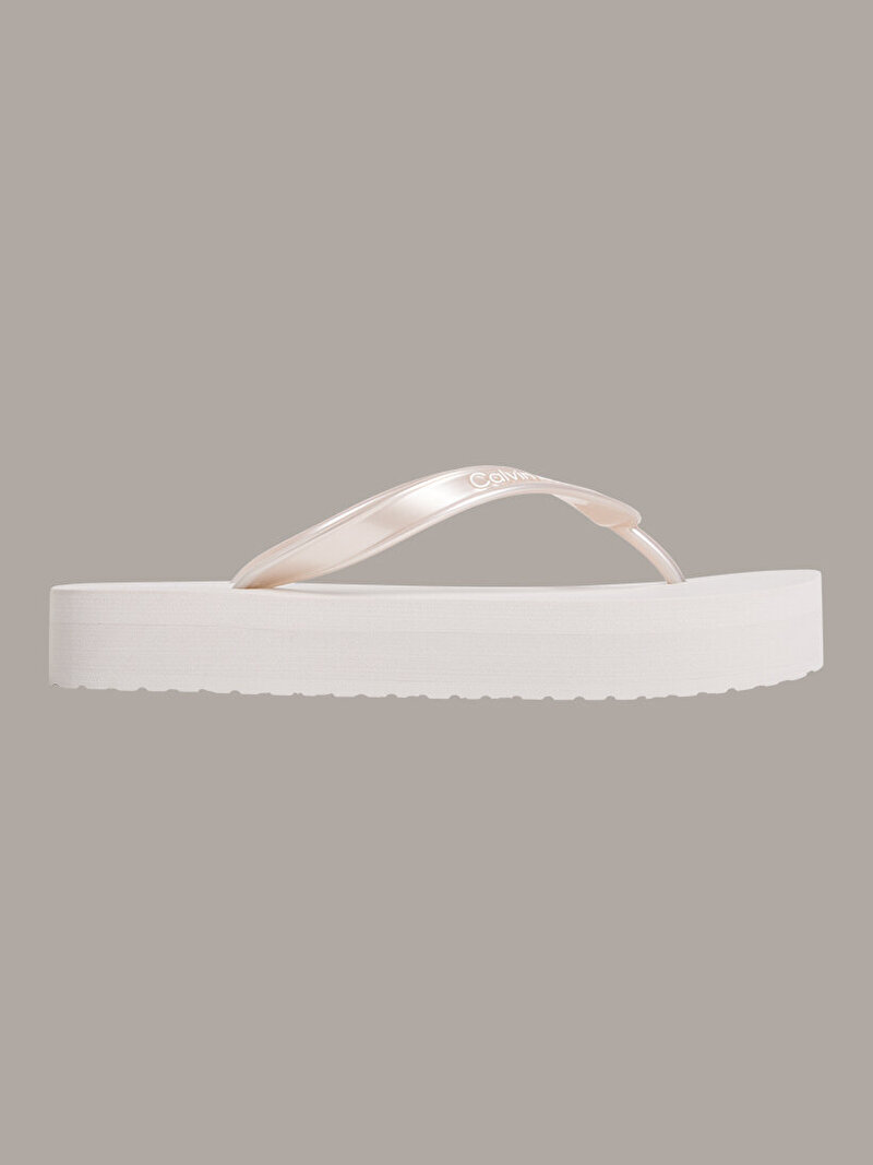 Calvin Klein Gümüş Renkli Kadın Flatform Plaj Terliği