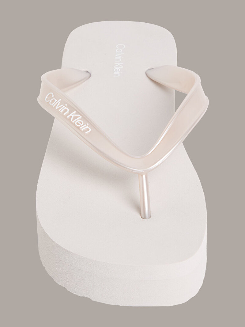 Calvin Klein Gümüş Renkli Kadın Flatform Plaj Terliği