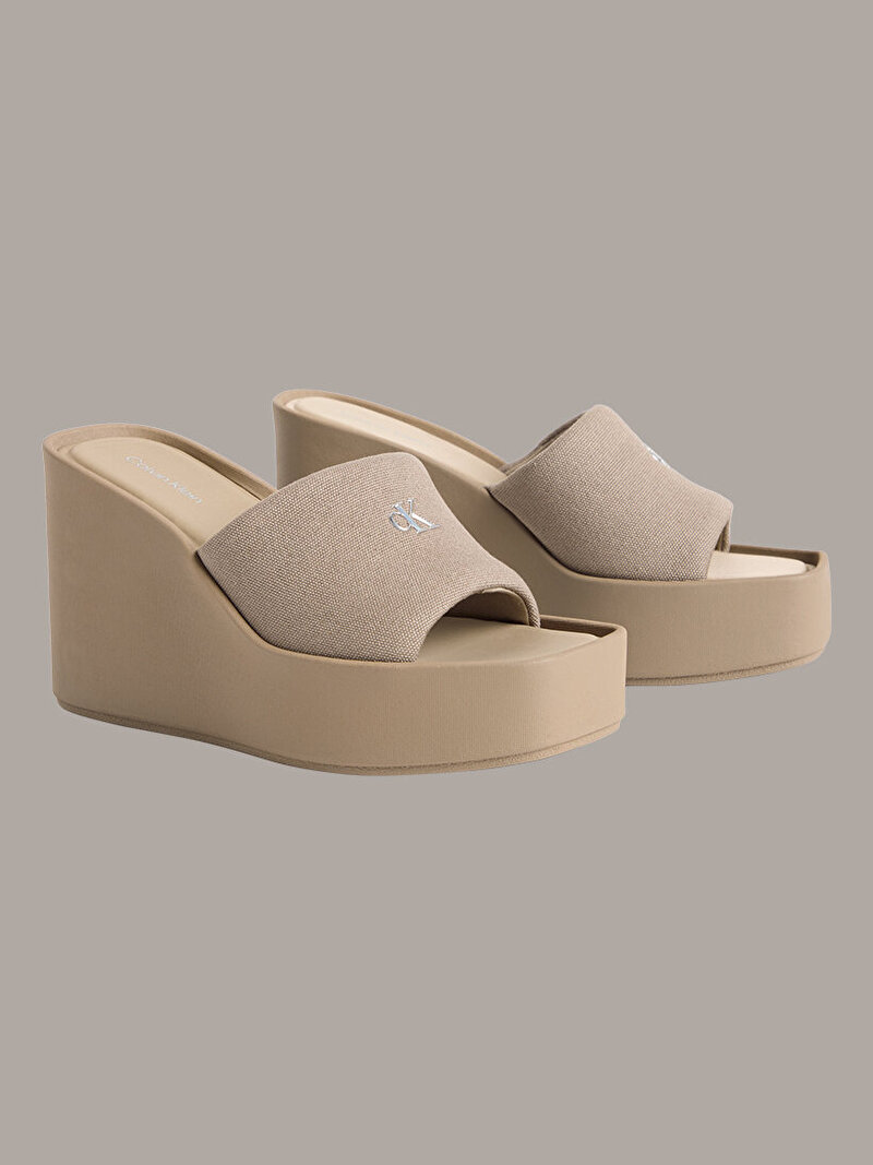 Calvin Klein Bej Renkli Kadın Wedge 70 Topuklu Terlik