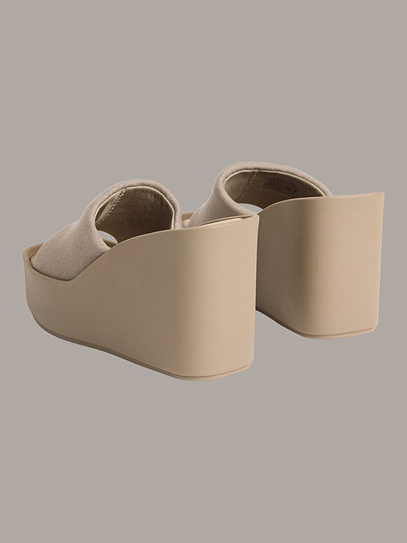 Calvin Klein Bej Renkli Kadın Wedge 70 Topuklu Terlik