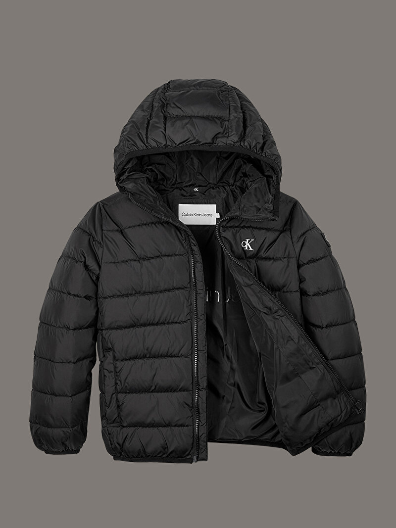Calvin Klein Siyah Renkli Erkek Çocuk Logo Light Padded Ceket