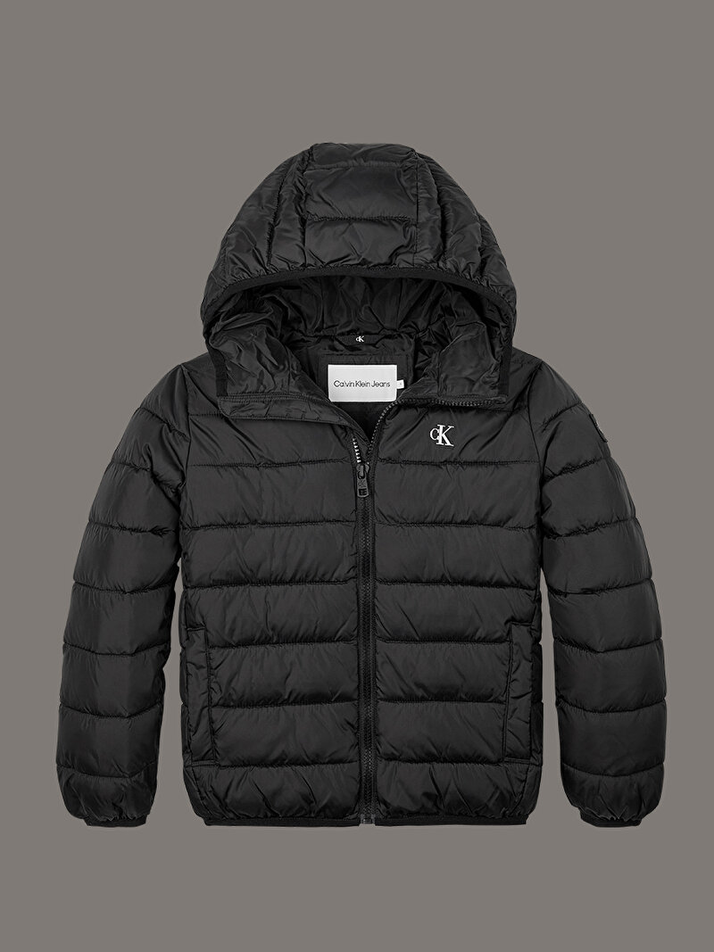 Calvin Klein Siyah Renkli Erkek Çocuk Logo Light Padded Ceket