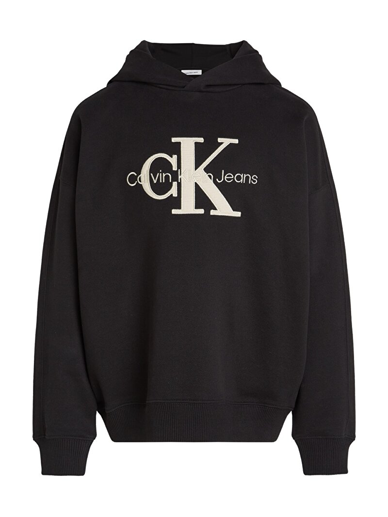 Calvin Klein Siyah Renkli Erkek Çocuk Ottoman Mono Applique Sweatshirt