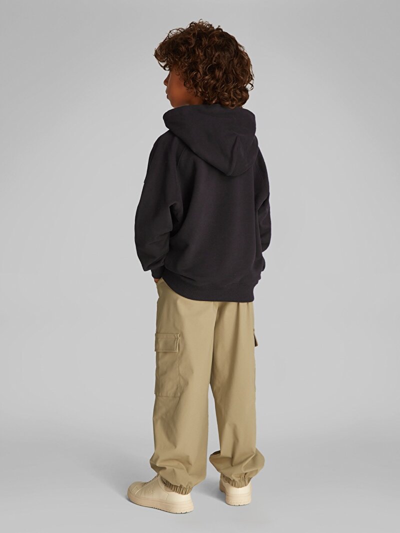 Calvin Klein Siyah Renkli Erkek Çocuk Ottoman Mono Applique Sweatshirt