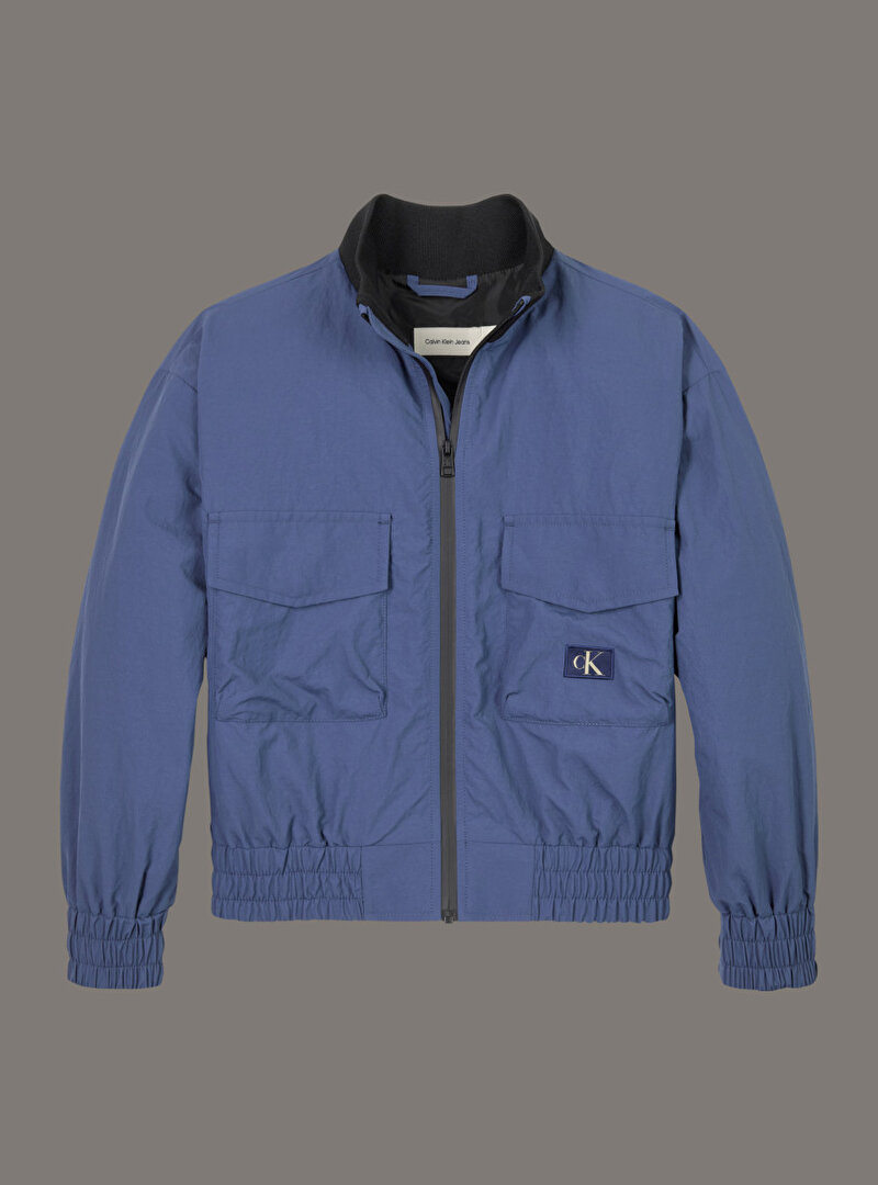Calvin Klein Mavi Renkli Erkek Çocuk Nylon Zip-Trough Ceket