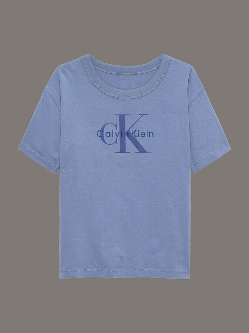 Calvin Klein Mavi Renkli Erkek Çocuk Light Monologo T-shirt
