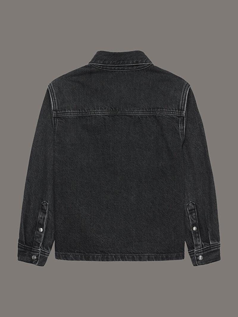 Calvin Klein Siyah Renkli Erkek Çocuk Optic Washed Black Gömlek