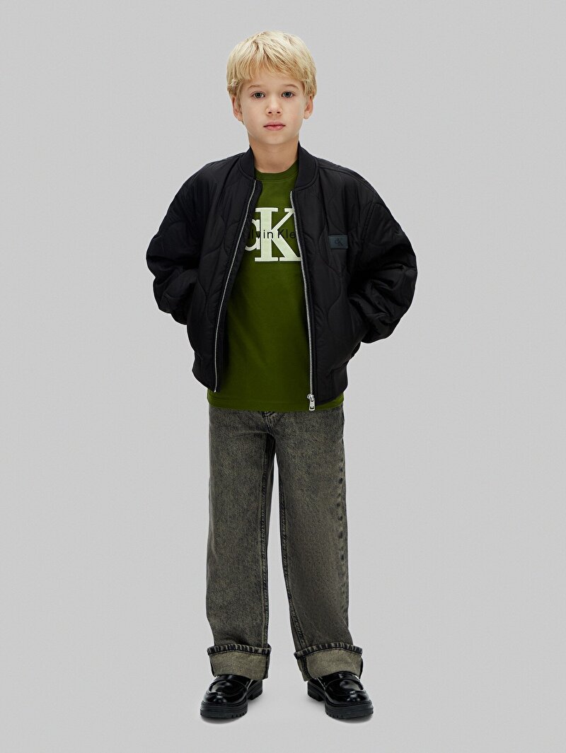Calvin Klein Yeşil Renkli Erkek Çocuk Monologo T-shirt