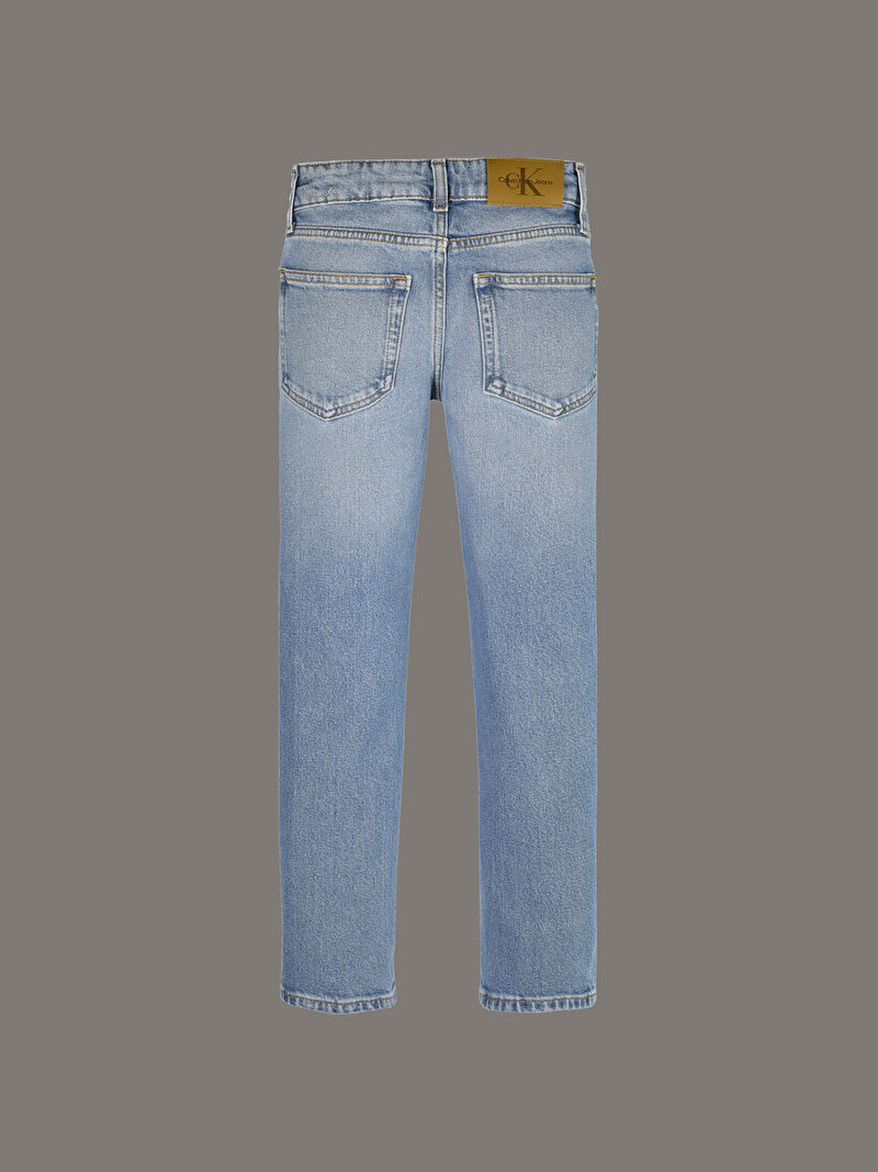 Calvin Klein Mavi Renkli Erkek Çocuk Straight Cloudy Blue Jean Pantolon