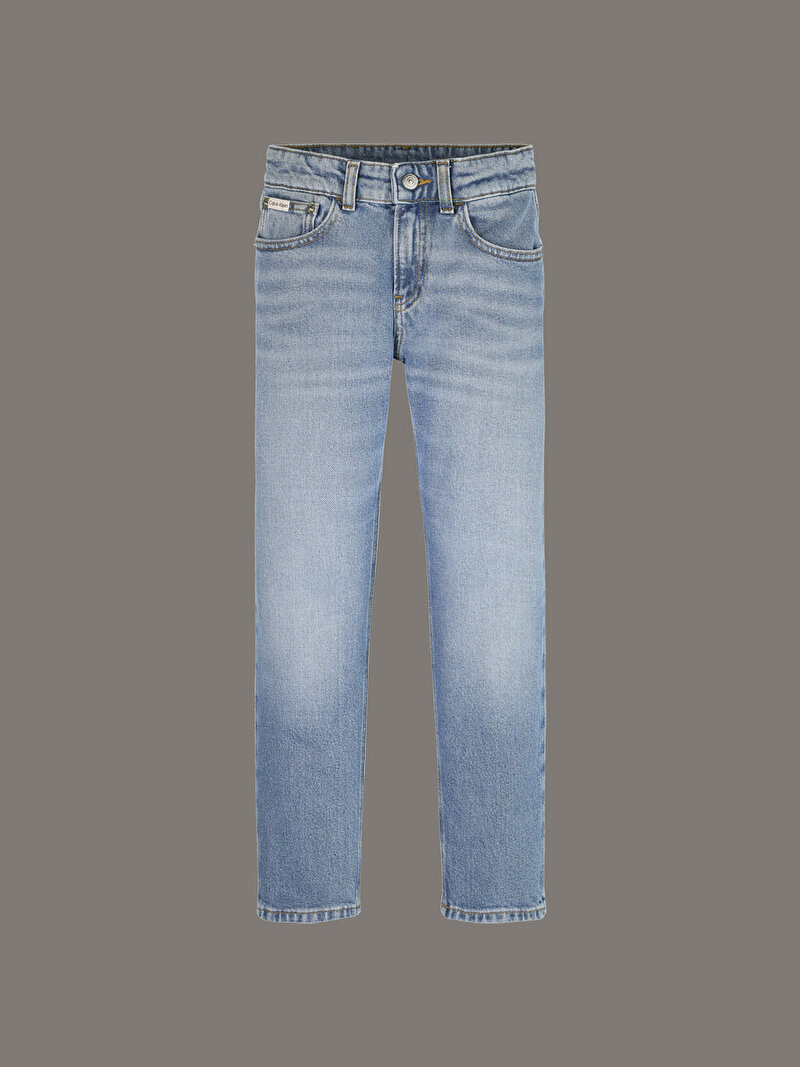 Calvin Klein Mavi Renkli Erkek Çocuk Straight Cloudy Blue Jean Pantolon
