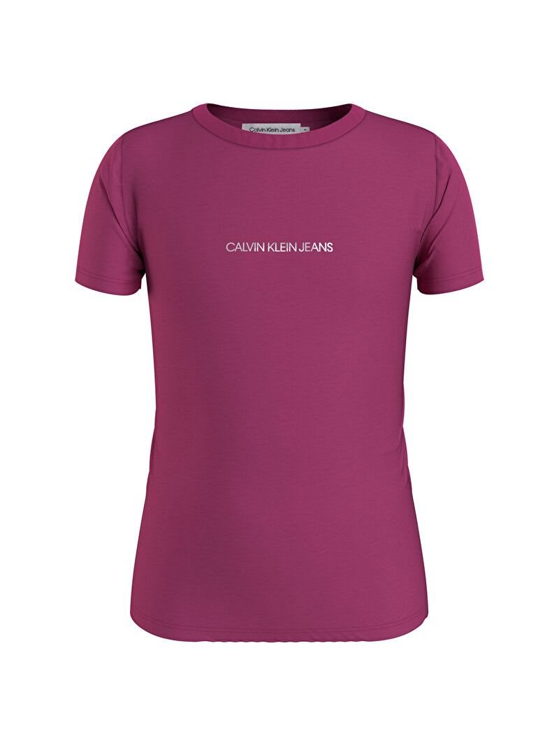 Calvin Klein Pembe Renkli Kız Çocuk Organik Pamuklu Slim T-Shirt
