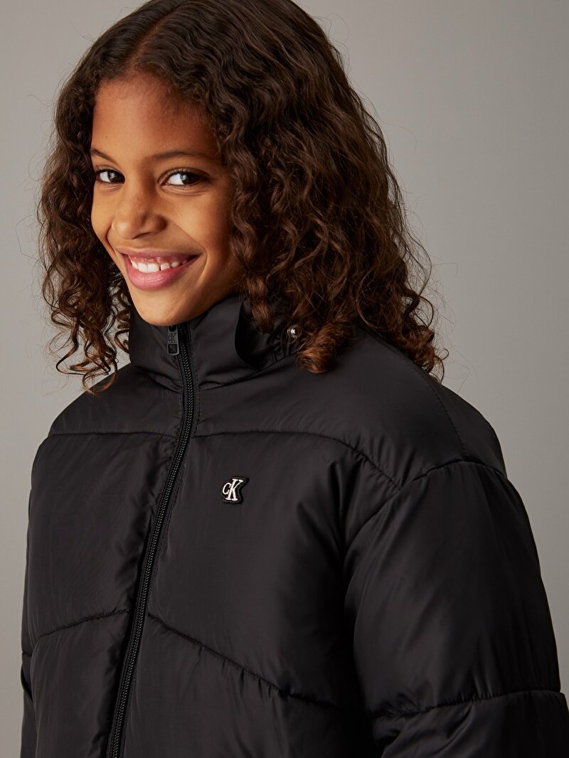 Calvin Klein Siyah Renkli Kız Çocuk Ck Short Puffer Mont