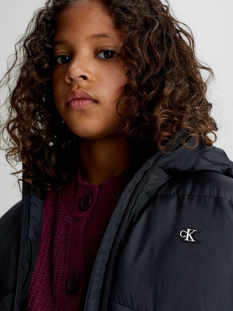 Calvin Klein Siyah Renkli Kız Çocuk Ck Short Puffer Mont