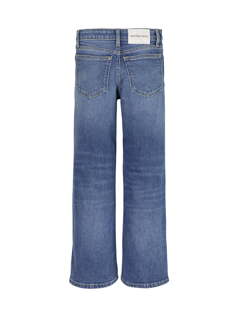 Calvin Klein Mavi Renkli Kız Çocuk HR Wide Leg Jean Pantolon