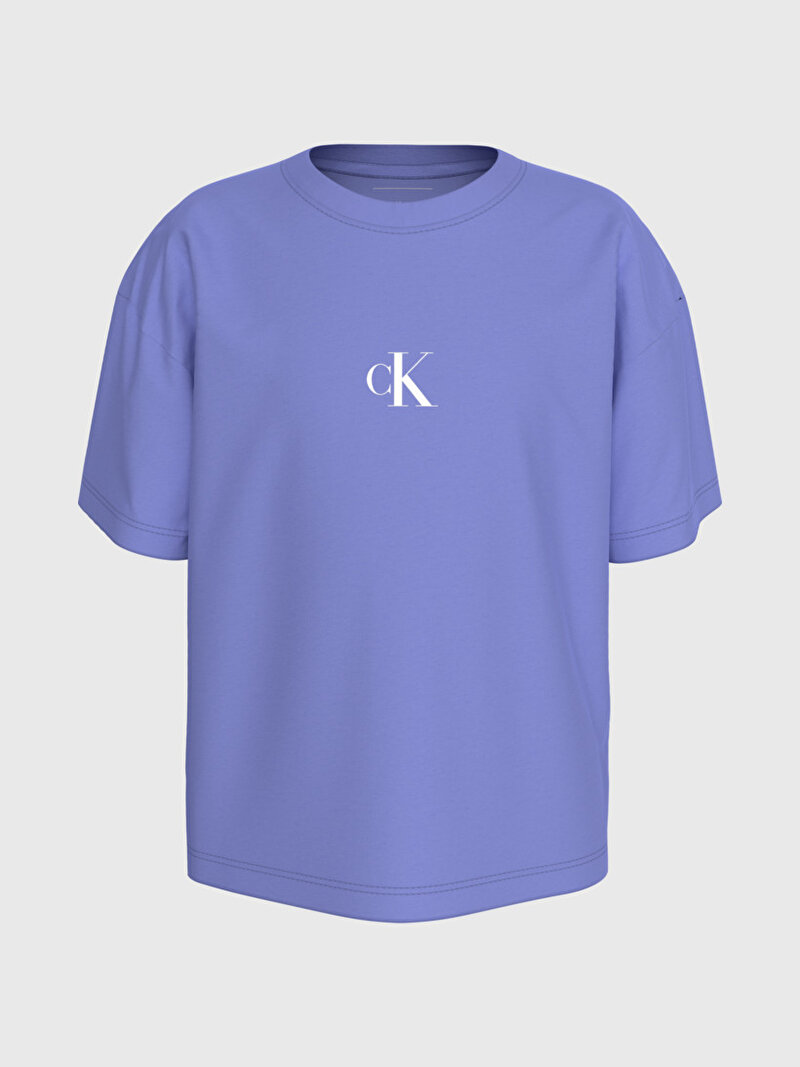 Calvin Klein Mor Renkli Kız Çocuk Boxy T-Shirt