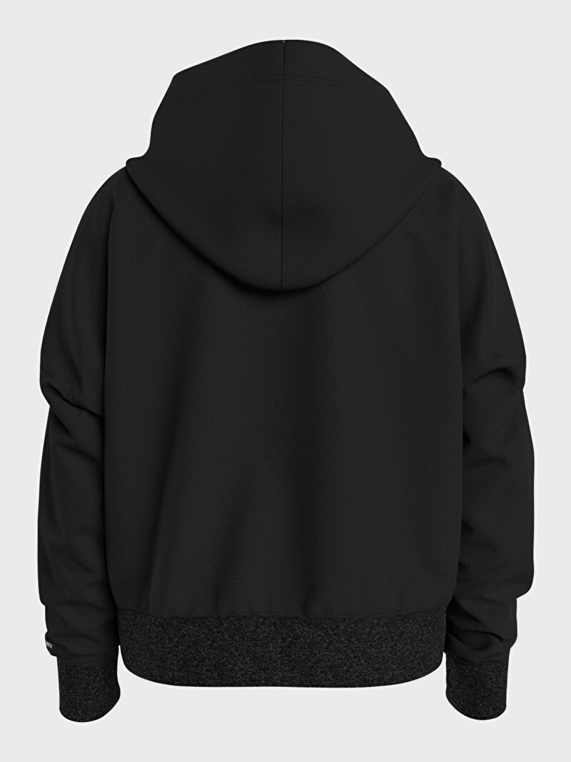 Calvin Klein Siyah Renkli Kız Çocuk Logo Boxy Hoodie Sweatshirt