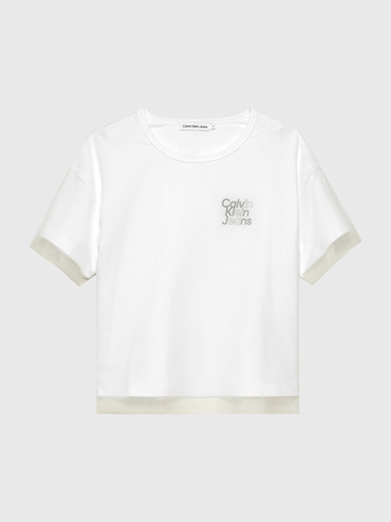Calvin Klein Beyaz Renkli Kız Çocuk Gradient T-Shirt