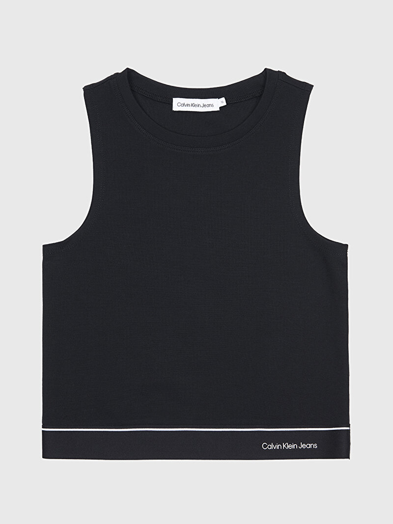 Calvin Klein Siyah Renkli Kız Çocuk Logo Tape Sleeveless Top