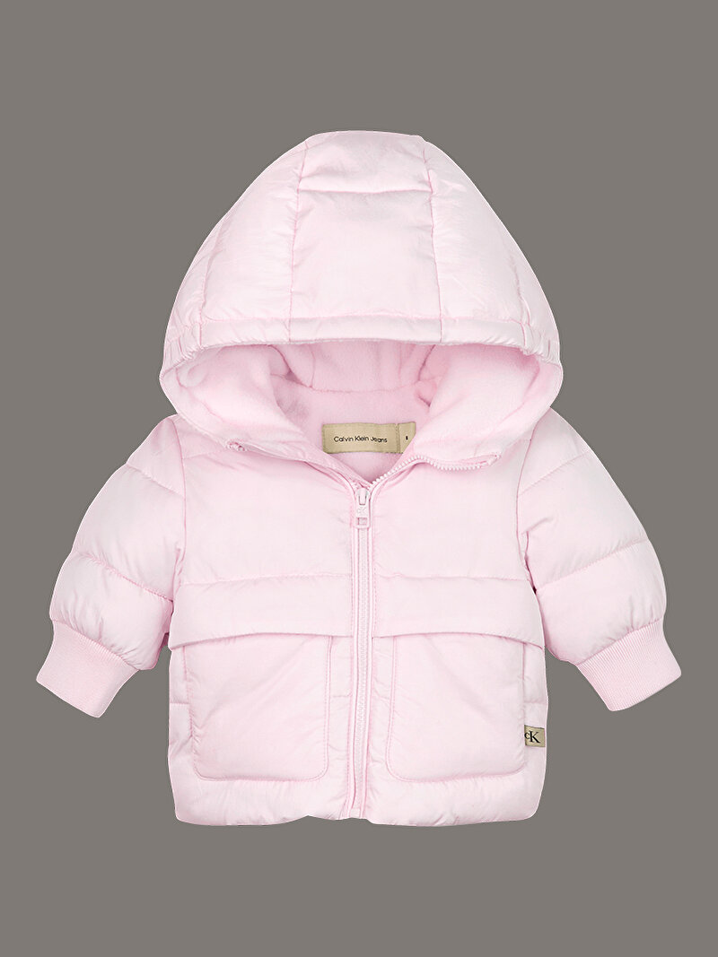 Calvin Klein Pembe Renkli Bebek Padded Naylon Puffer Mont
