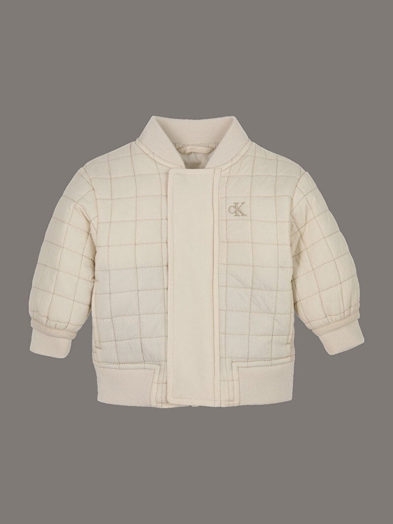 Calvin Klein Bej Renkli Bebek LW Grid Quilted Rüzgarlık Ceket