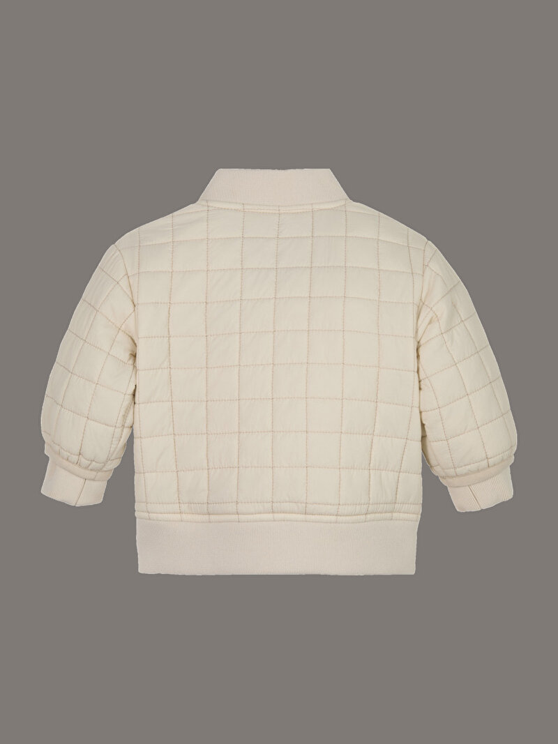 Calvin Klein Bej Renkli Bebek LW Grid Quilted Rüzgarlık Ceket