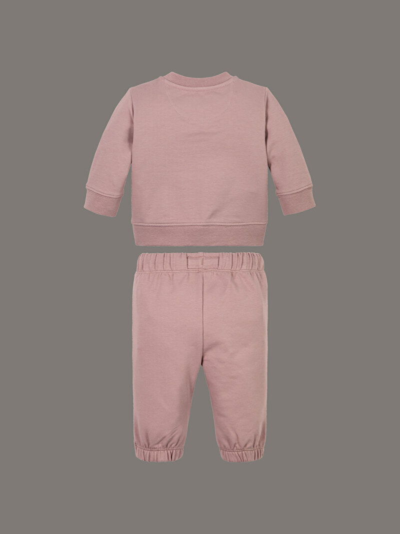 Calvin Klein Pembe Renkli Bebek Monogram Sweatshirt Hediye Seti
