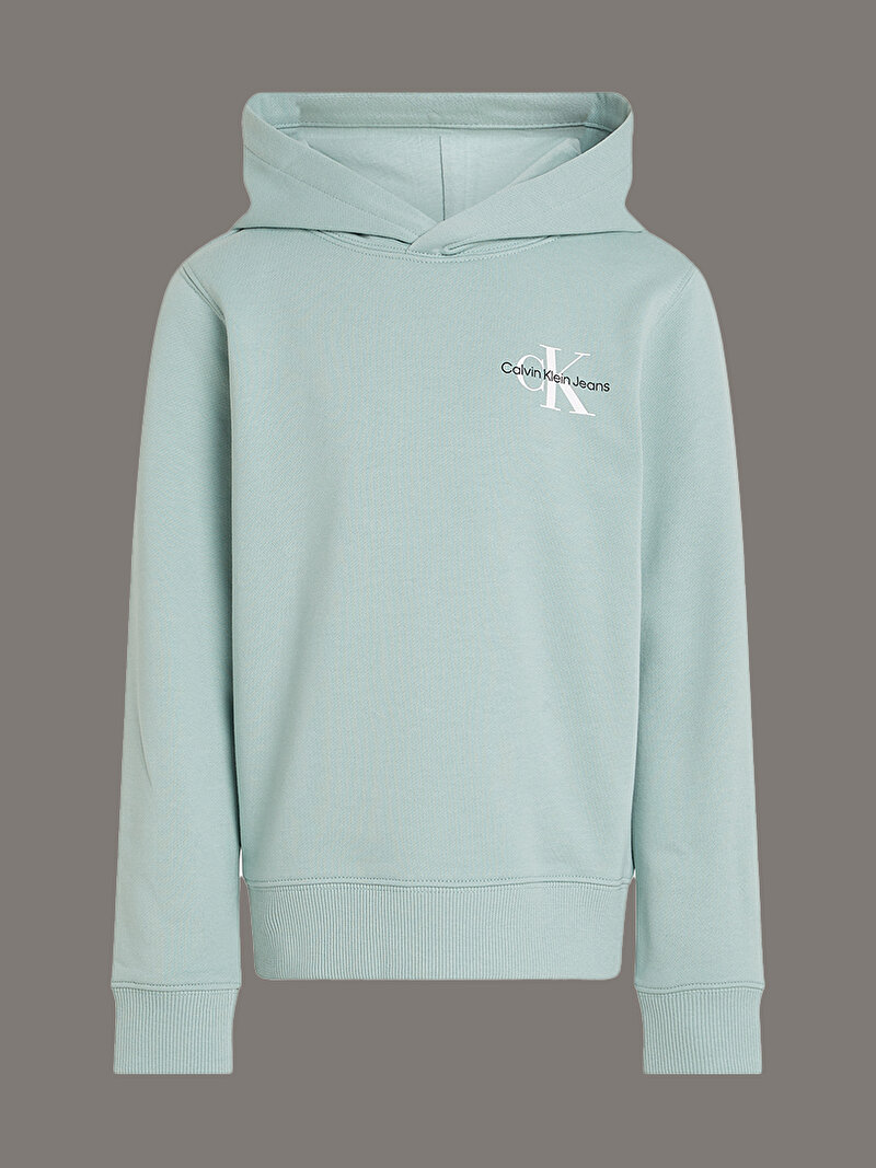 Calvin Klein Yeşil Renkli Çocuk Unisex Small Monogram Hoodie