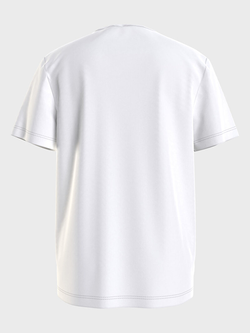 Calvin Klein Beyaz Renkli Çocuk Unisex Monogram Logo T-Shirt