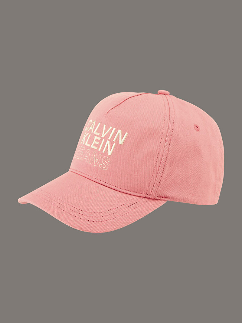 Calvin Klein Pembe Renkli Çocuk Unisex Logo Embroidery Şapka