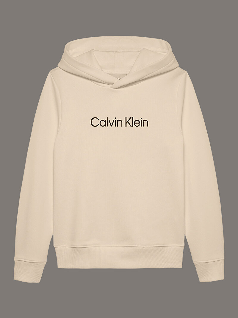 Calvin Klein Bej Renkli Çocuk Unisex Instant Logo Regular Sweatshirt
