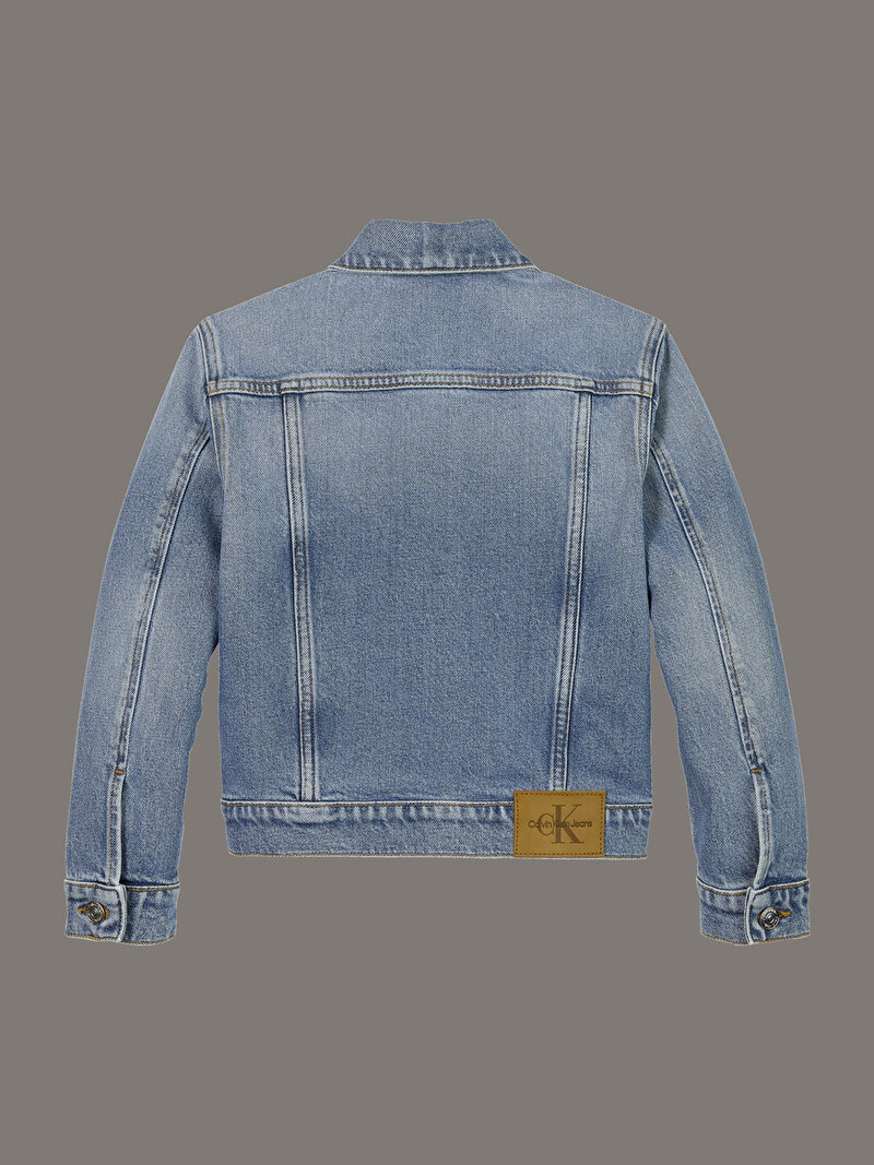 Calvin Klein Mavi Renkli Çocuk Unisex Cloudy Blue Trucker Denim Ceket