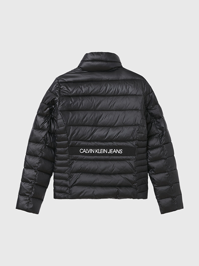 Calvin Klein Siyah Renkli Kadın Back Logo Elastıc Puffer Mont