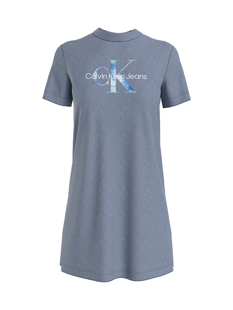 Calvin Klein Mavi Renkli Kadın Monogram T-shirt Elbise