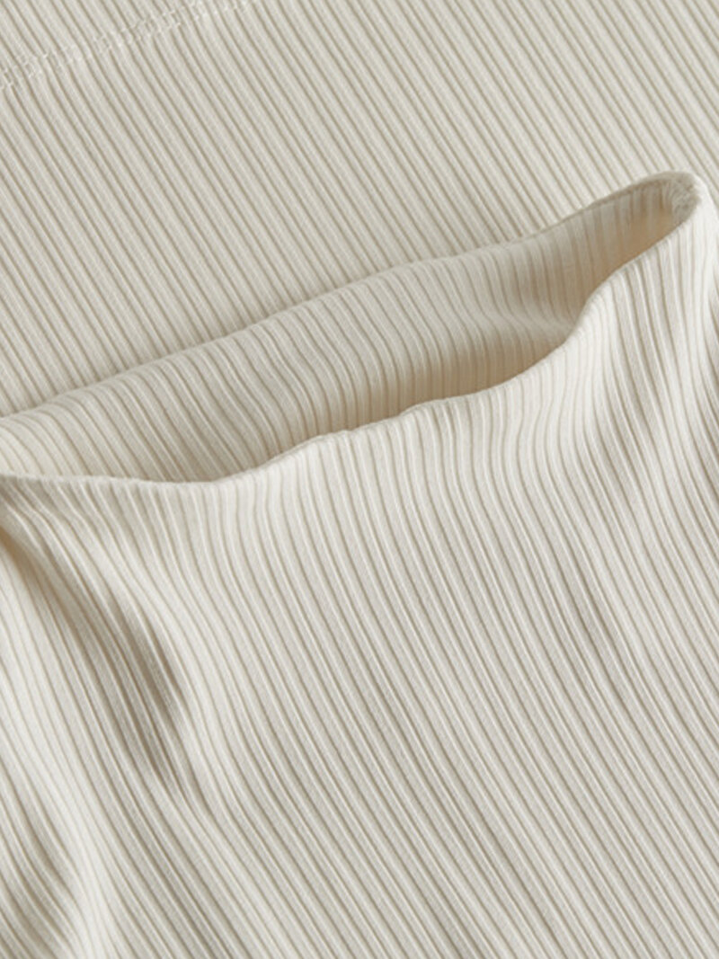 Calvin Klein Beyaz Renkli Kadın Shiny Rib High Neck T-Shirt