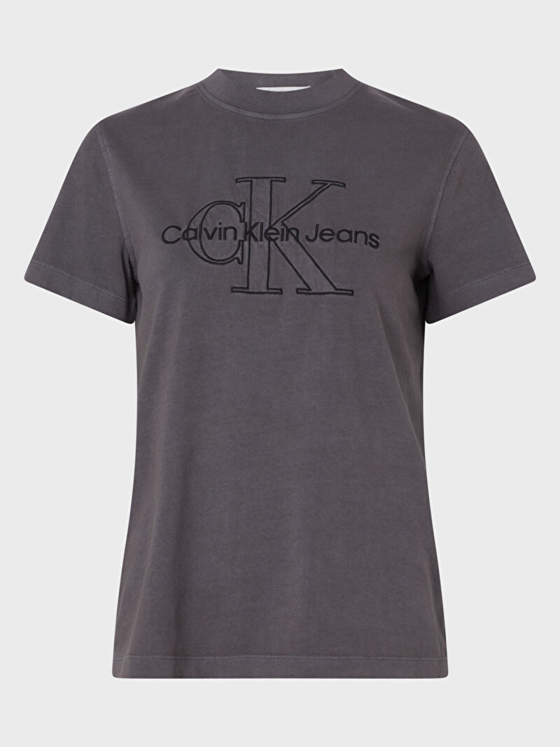 Calvin Klein Siyah Renkli Kadın Embroidered Monologo T-Shirt
