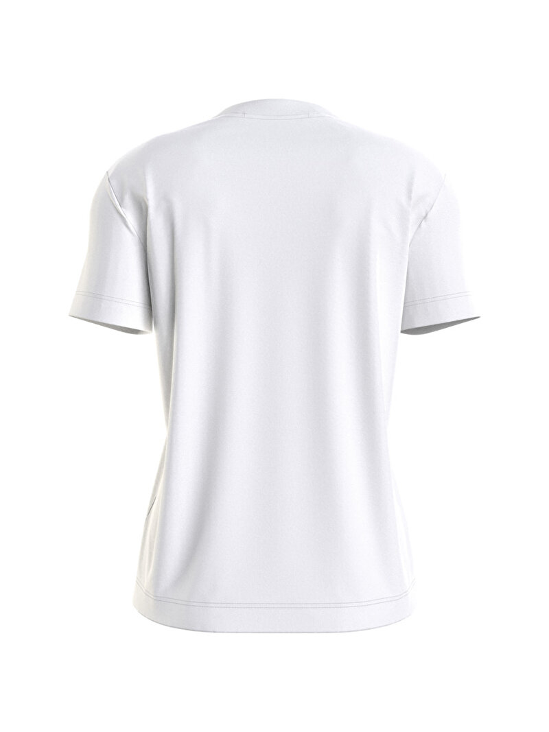Calvin Klein Beyaz Renkli Kadın Institutional Straight T-Shirt
