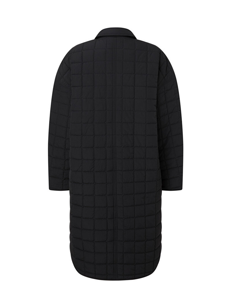 Calvin Klein Siyah Renkli Kadın Long Quilted Utility Ceket