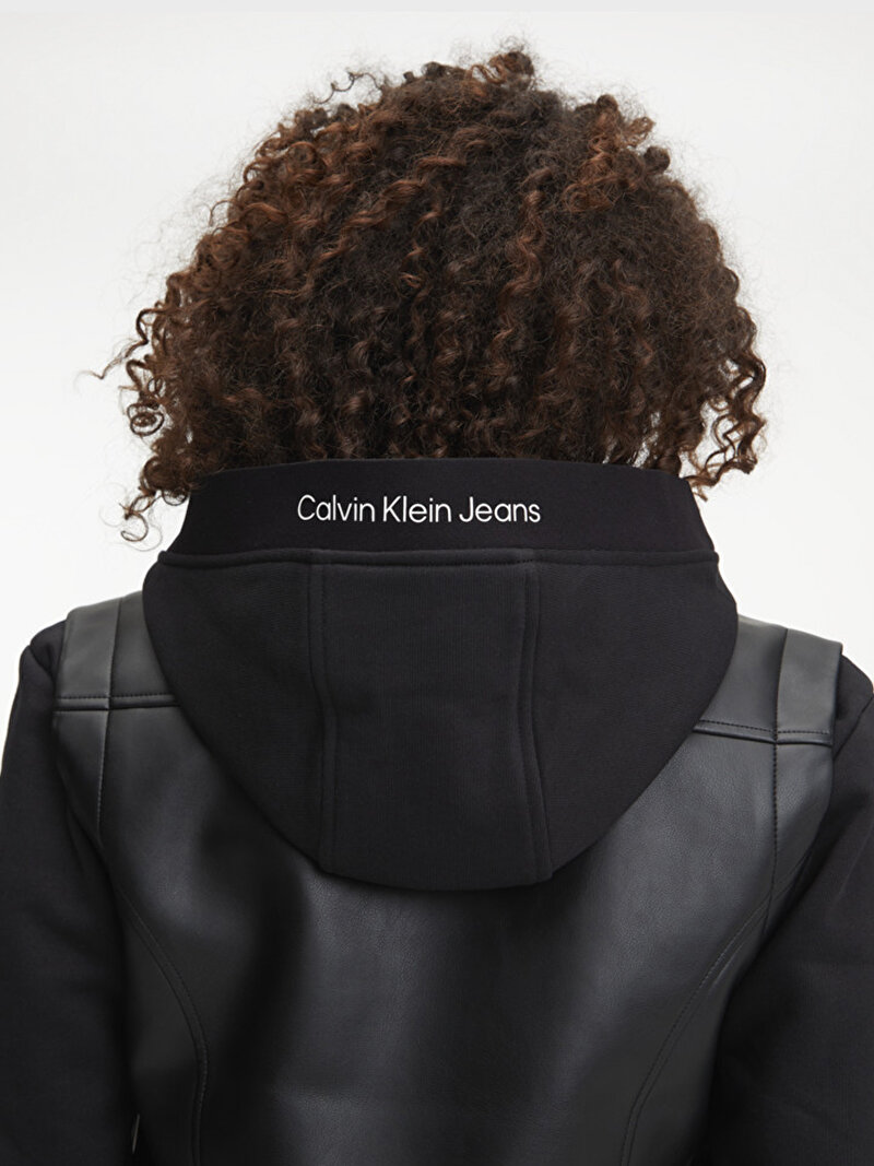 Calvin Klein Siyah Renkli Kadın Faux Deri Ceket